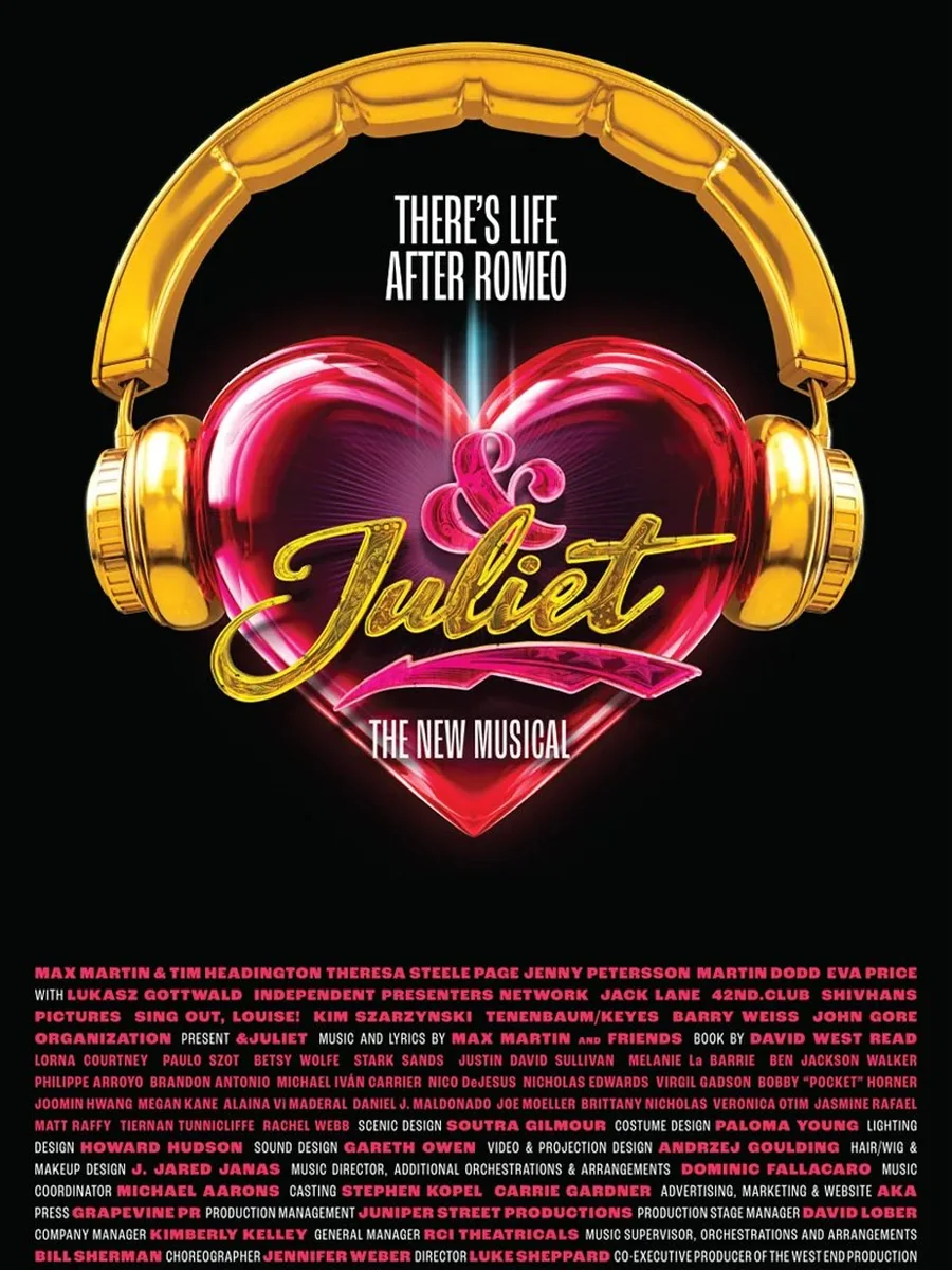 Official Broadway key art for & Juliet